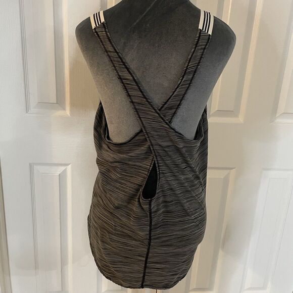 ADIDAS CLIMALITE PERFORMER X-BACK TANK TOP SHIRT Women's Large Black/Gray - Picture 2 of 3